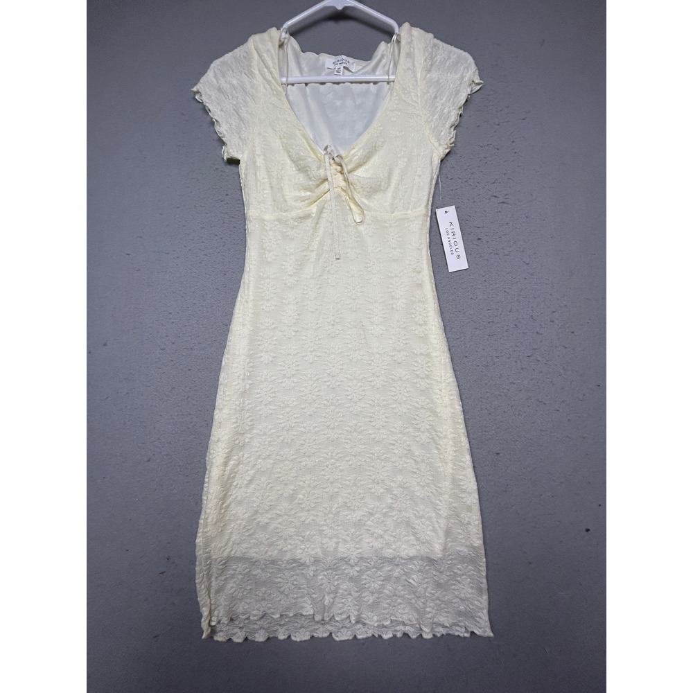 KIRIOUS Dress Lace Nylon Spandex Cream XS Womens